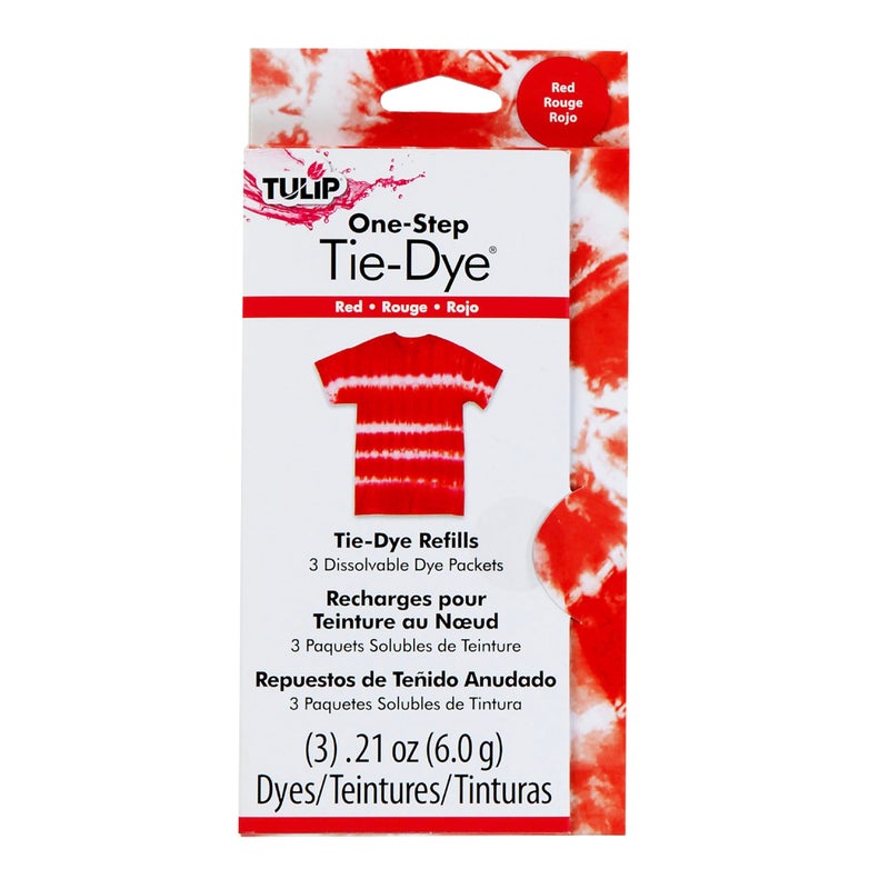 Tulip One-Step Tie-Dye Kit , 3 Fabric Dye Refill Packs, Packs, Red - Image 1